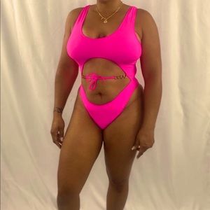 Plus size fuchsia swimsuit